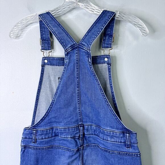 Gymboree Embroidered Floral Overalls Western Skies Blue Denim Girl's Size 12 - Picture 10 of 11